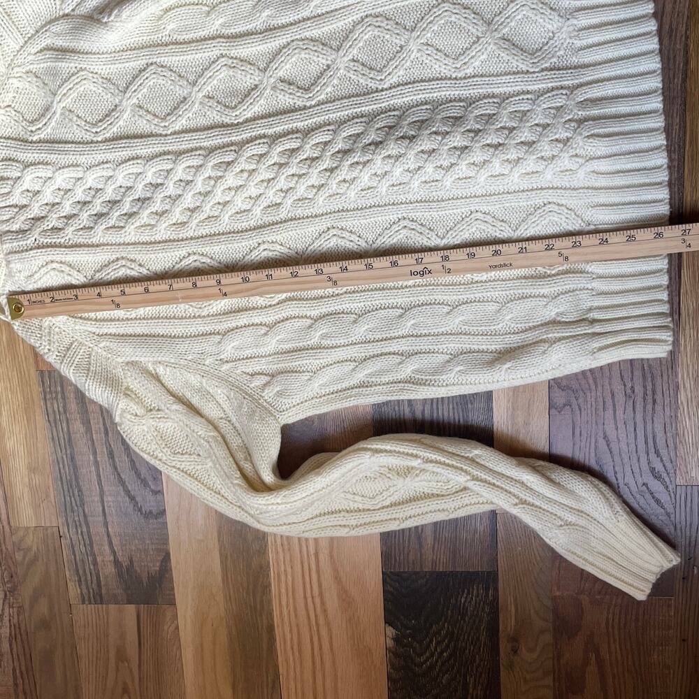 Goldwaters Vintage 80s 90s NWT Cable Knit Shawl Cardigan Sweater Ivory M - Picture 5 of 6